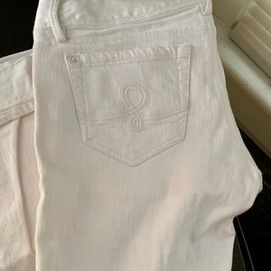 White boot cut jeans